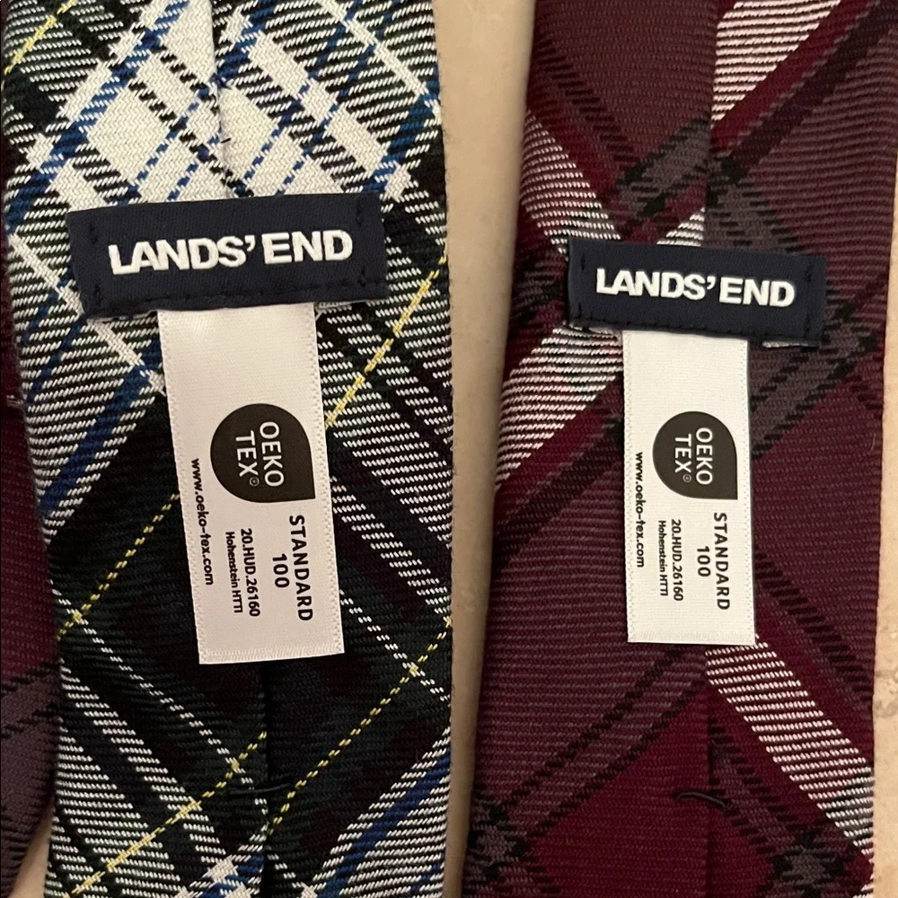 Lands' End Classic Black and Burgundy Kids Ties